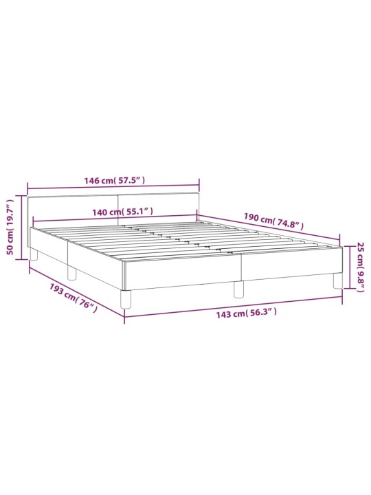 Voodiraam peatsiga ilma madratsita cappuccino 140x190 cm