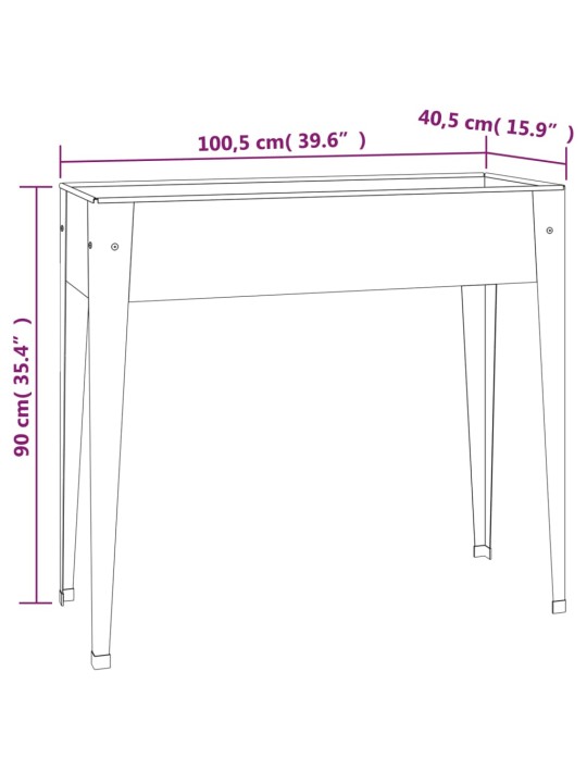 Aia taimekast, 100,5 x 40,5 x 90 cm, tsingitud teras