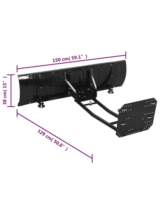 Atv lumesahk, 150 x 38 cm, must