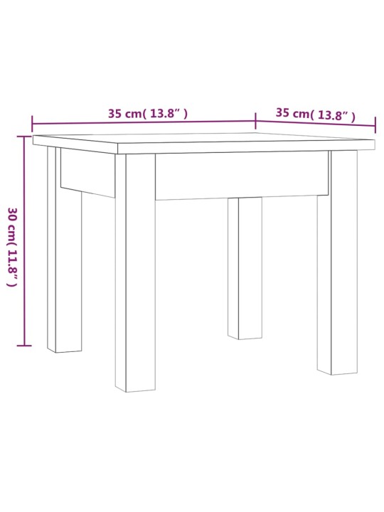 Kohvilaud, hall, 35x35x30cm, männipuit
