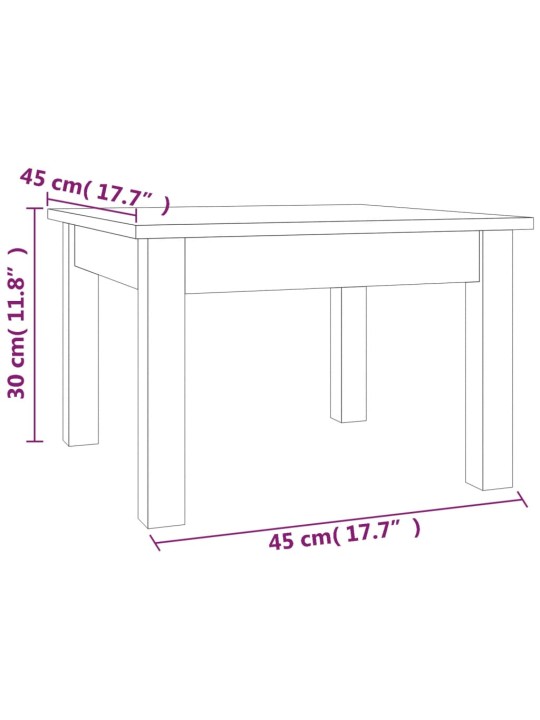 Kohvilaud, valge, 45x45x30 cm, männipuit