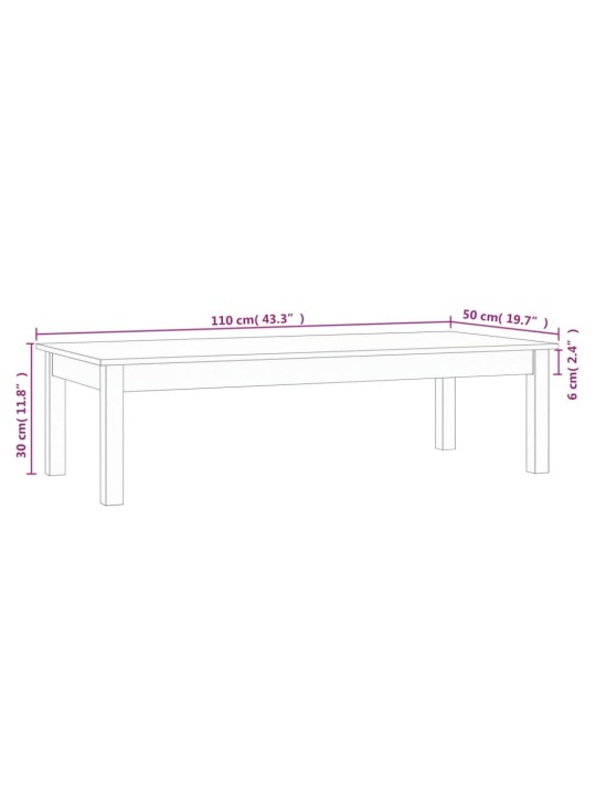 Kohvilaud, hall, 110x50x30 cm, männipuit