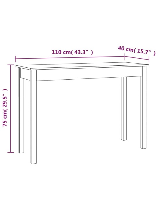 Konsoollaud, 110 x 40 x 75 cm, männipuit