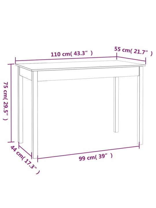 Lisalaud, valge, 110 x 55 x 75 cm, männipuit