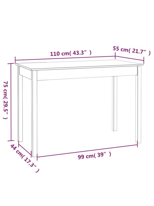 Lisalaud, must, 110 x 55 x 75 cm, männipuit