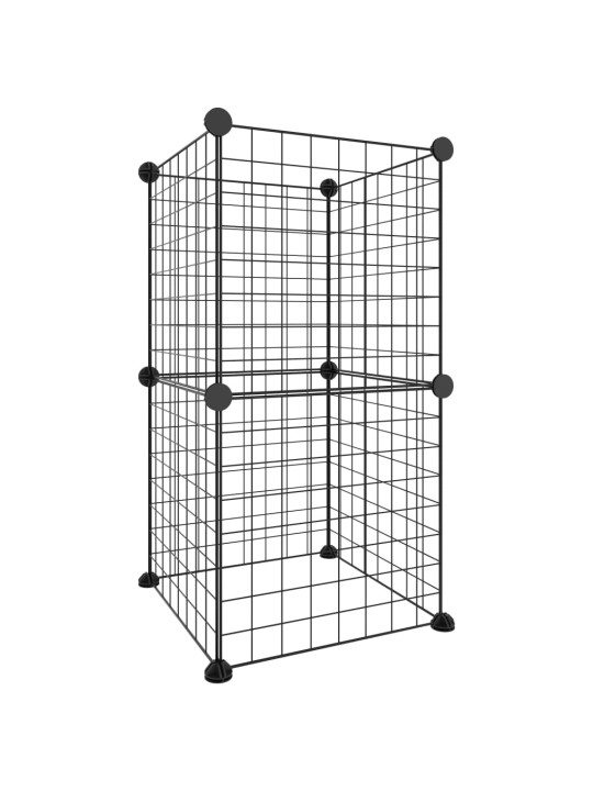 8-paneeliga lemmiklooma aedik, must, 35 x 35 cm, teras