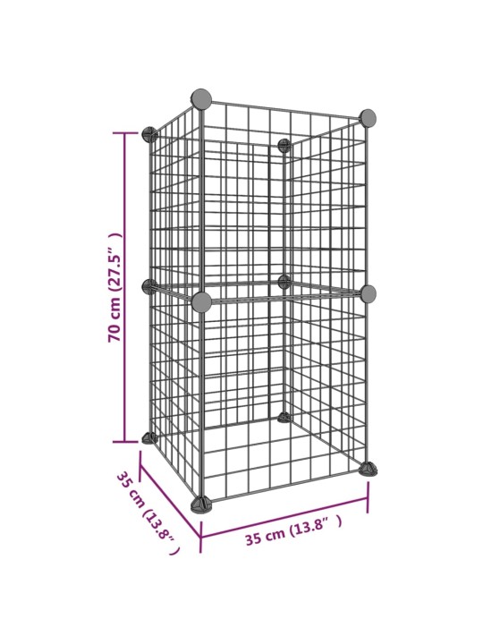 8-paneeliga lemmiklooma aedik, must, 35 x 35 cm, teras