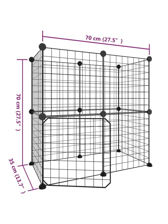 12-paneeliga lemmiklooma aedik uksega, must, 35 x 35 cm, teras