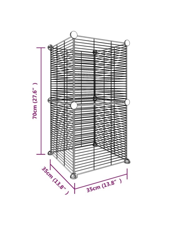 8-paneeliga lemmiklooma aedik, must, 35 x 35 cm, teras