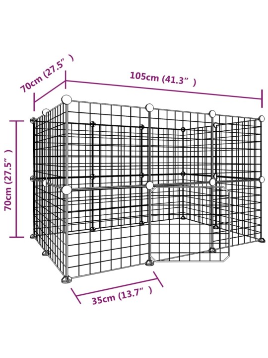 20-paneeliga lemmiklooma aedik uksega, must, 35 x 35 cm, teras