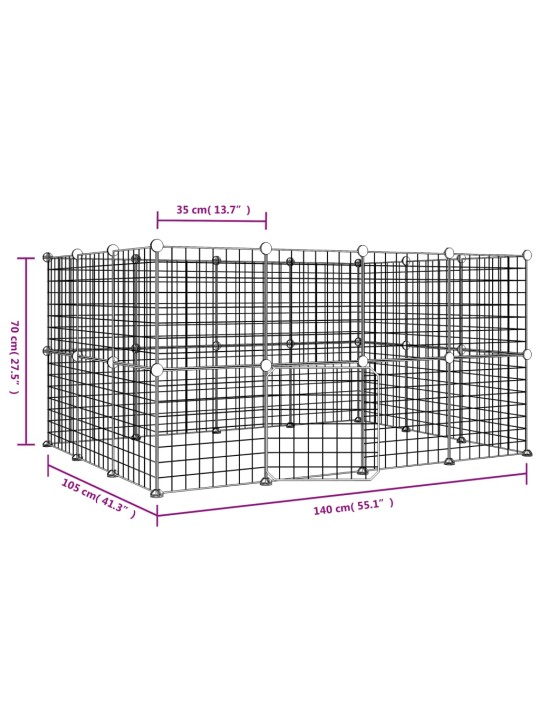 28-paneeliga lemmiklooma aedik uksega, must, 35 x 35 cm, teras