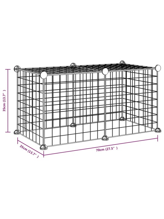 8-paneeliga lemmiklooma aedik, must, 35 x 35 cm, teras