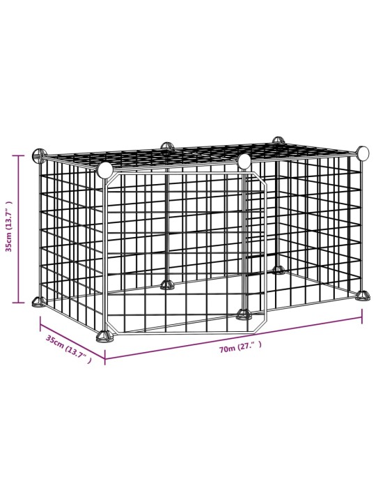 8-paneeliga lemmiklooma aedik uksega, must, 35 x 35 cm, teras