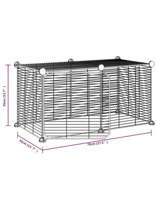 8-paneeliga lemmiklooma aedik uksega, must, 35 x 35 cm, teras