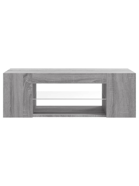 Telerialus LED-tuledega, hall sonoma tamm, 90 x 39 x 30 cm