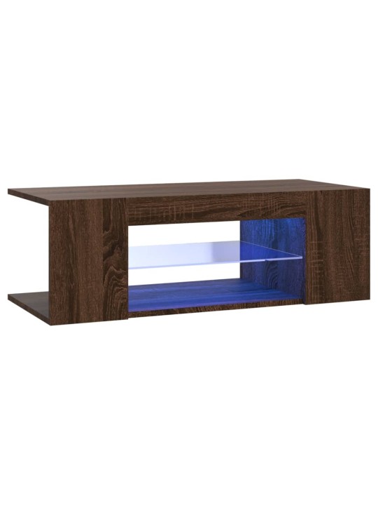 Telerialus LED-tuledega, pruun tamm, 90 x 39 x 30 cm