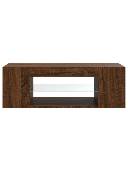 Telerialus LED-tuledega, pruun tamm, 90 x 39 x 30 cm