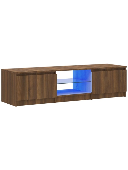 Telerialus LED-tuledega, pruun tamm, 140 x 40 x 35,5 cm