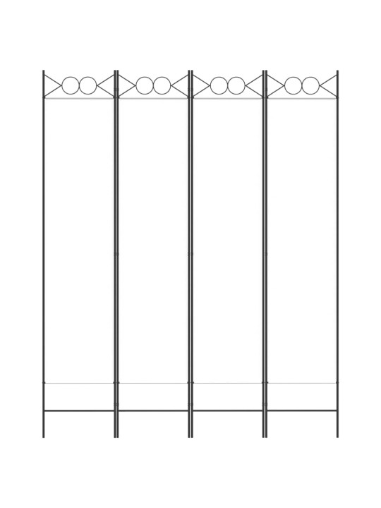 4 paneeliga ruumijagaja, valge, 160x200 cm, kangas