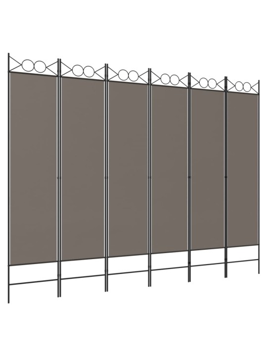 6 paneeliga ruumijagaja, antratsiithall, 240x200 cm, kangas
