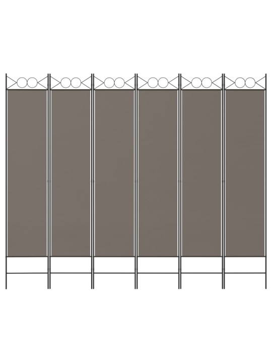6 paneeliga ruumijagaja, antratsiithall, 240x200 cm, kangas
