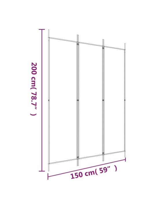 3 paneeliga ruumijagaja, pruun, 150 x 200 cm, kangas