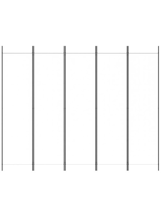 5 paneeliga ruumijagaja, valge, 250 x 200 cm, kangas