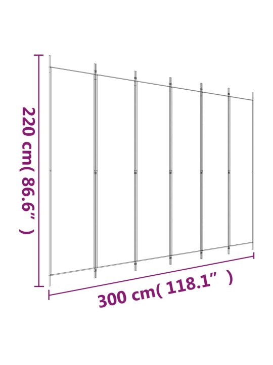 6 paneeliga ruumijagaja, pruun, 300 x 200 cm, kangas