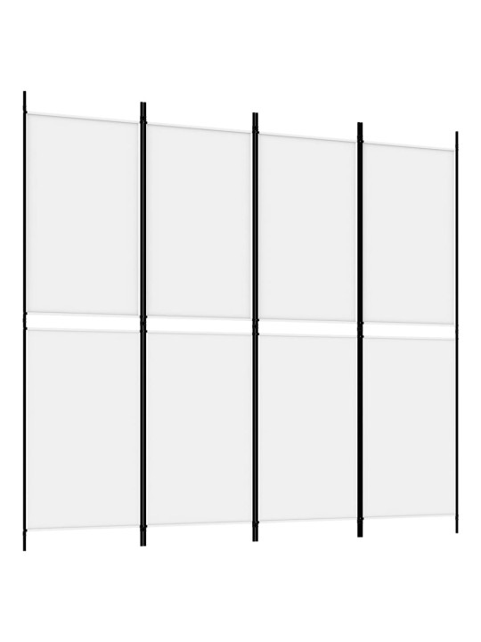 4 paneeliga ruumijagaja, valge, 200 x 180 cm, kangas