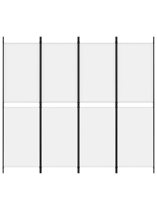 4 paneeliga ruumijagaja, valge, 200 x 180 cm, kangas