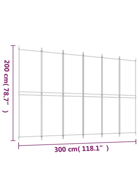 6 paneeliga ruumijagaja, pruun, 300 x 200 cm, kangas