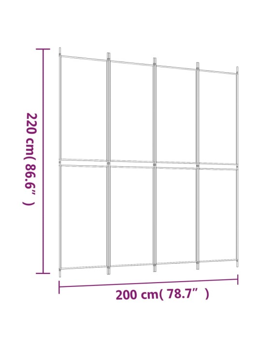 4 paneeliga ruumijagaja, pruun, 200 x 220 cm, kangas