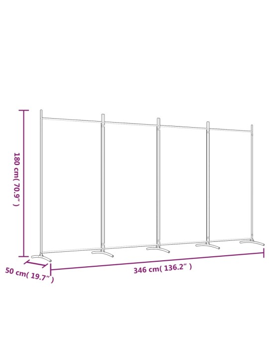 4-paneeliga ruumijagaja, antratsiithall, 346x180 cm, kangas