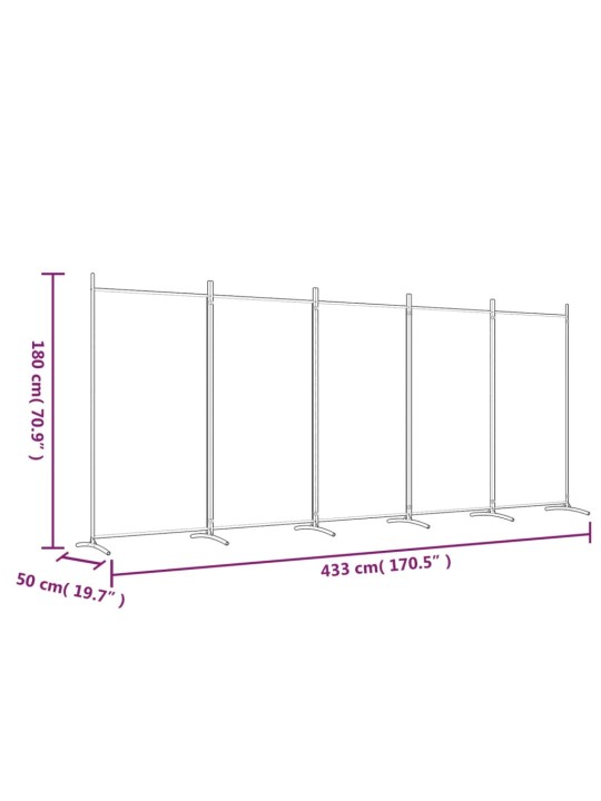 5-paneeliga ruumijagaja, antratsiithall, 433x180 cm, kangas