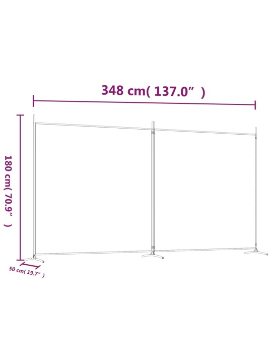 2 paneeliga ruumijagaja, pruun, 348 x 180 cm, kangas