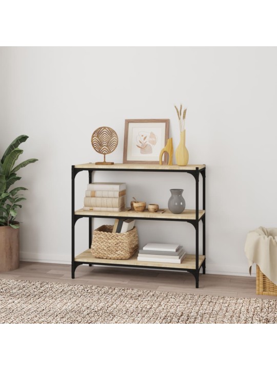 Raamatukapp, sonoma tamm, 80 x 33 x 70,5 cm, tehispuit ja teras