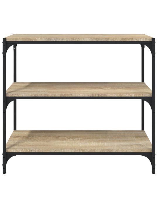 Raamatukapp, sonoma tamm, 80 x 33 x 70,5 cm, tehispuit ja teras