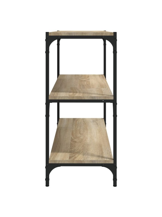Raamatukapp, sonoma tamm, 80 x 33 x 70,5 cm, tehispuit ja teras