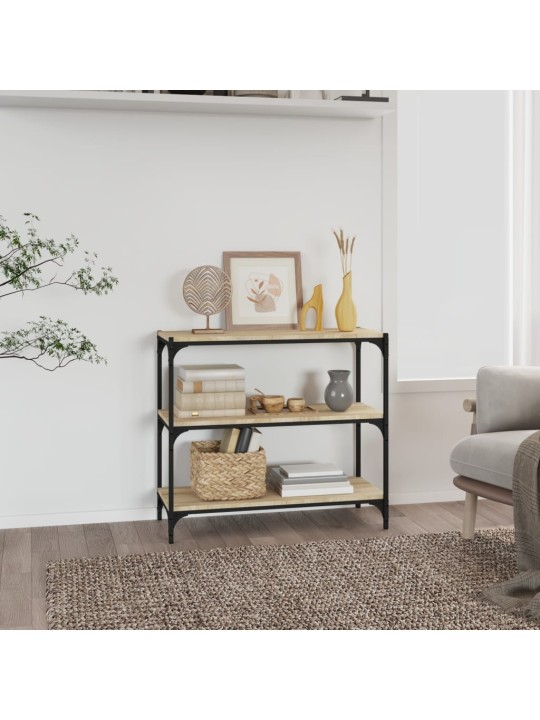 Raamatukapp, sonoma tamm, 80 x 33 x 70,5 cm, tehispuit ja teras