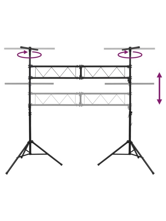 Valgustuse statiiv, must, 338x115x(180-300) cm, teras