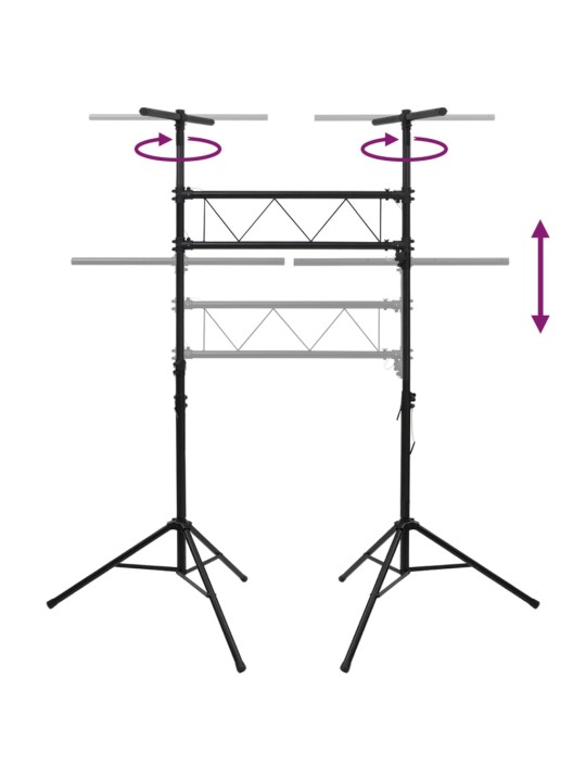 Valgustuse statiiv, must, 238x115x(180-300) cm, teras