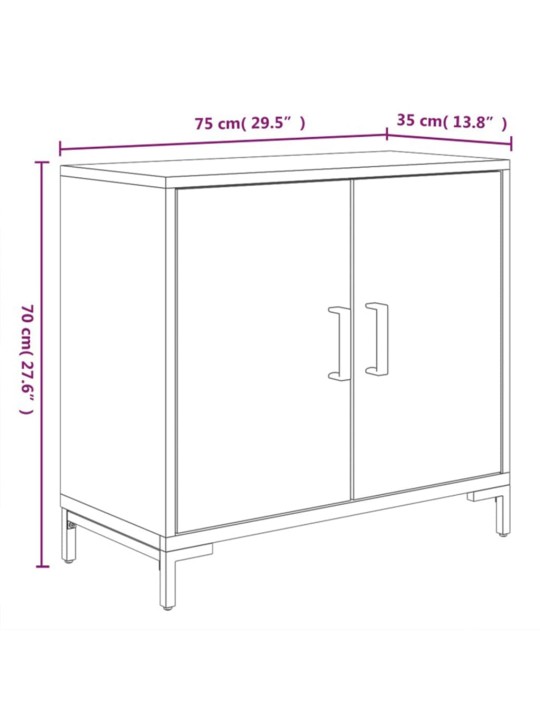 Puhvetkapp, must, 75 x 35 x 70 cm, männipuit