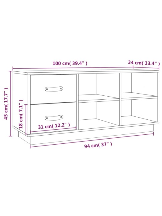 Jalatsipink, must, 100x34x45 cm, männipuit