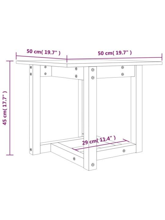 Kohvilaud, 50x50x45 cm, männipuit