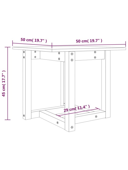 Kohvilaud, hall, 50x50x45 cm, männipuit