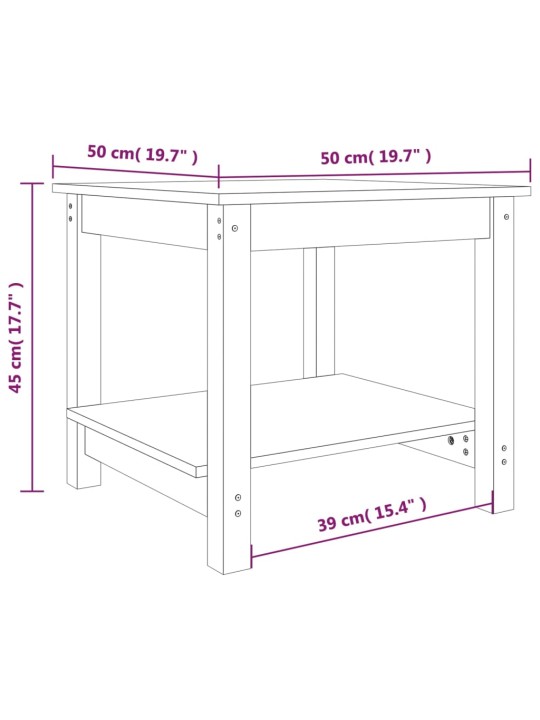 Kohvilaud, 50x50x45 cm, männipuit