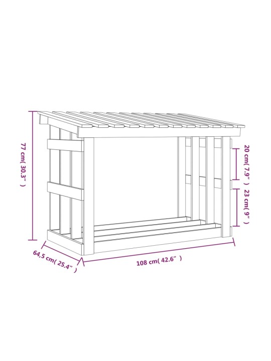 Küttepuude rest, valge, 108 x 64,5 x 77 cm, männipuit