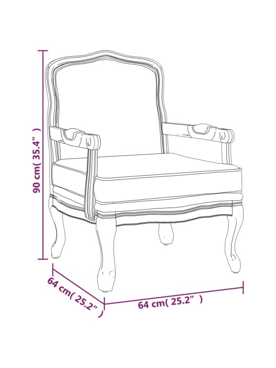 Tugitool, tumehall, 64 x 64 x 90 cm, kangas