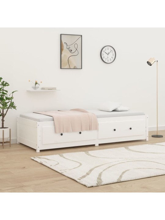 Päevavoodi, valge, 80 x 200 cm, männipuit