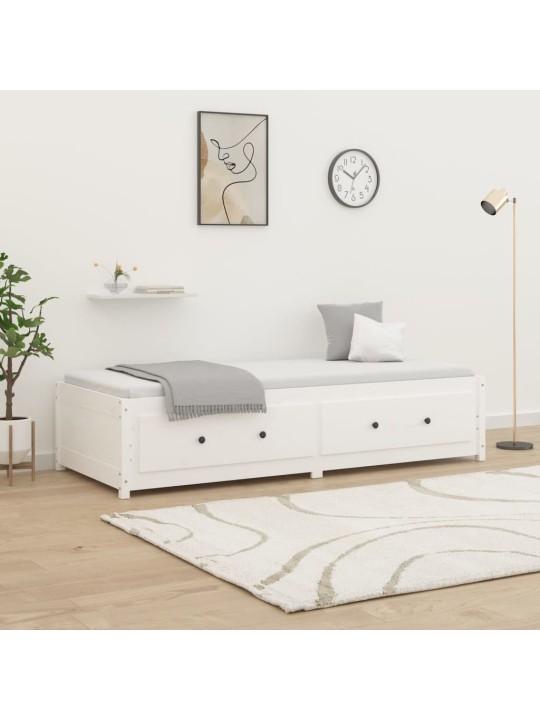 Päevavoodi, valge, 80 x 200 cm, männipuit